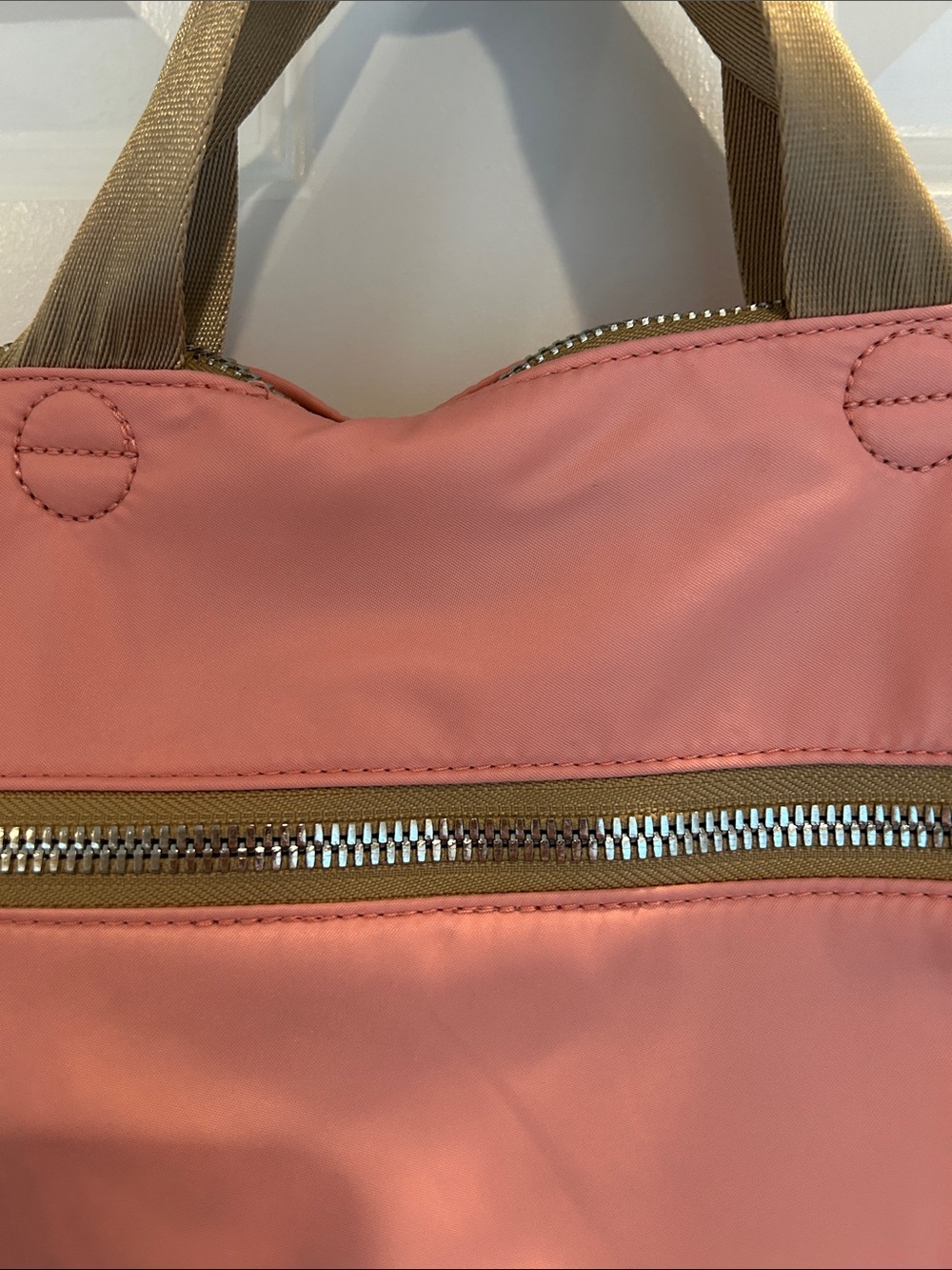 ShortyLOVE Large Pink Tote with Striped Adjustable Strap - Picture 4 of 15